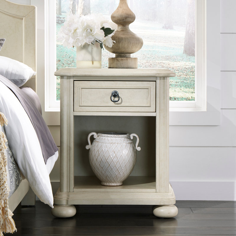 One Allium Way® Fredricks 1 Drawer Nightstand in OffWhite & Reviews